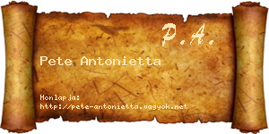 Pete Antonietta névjegykártya